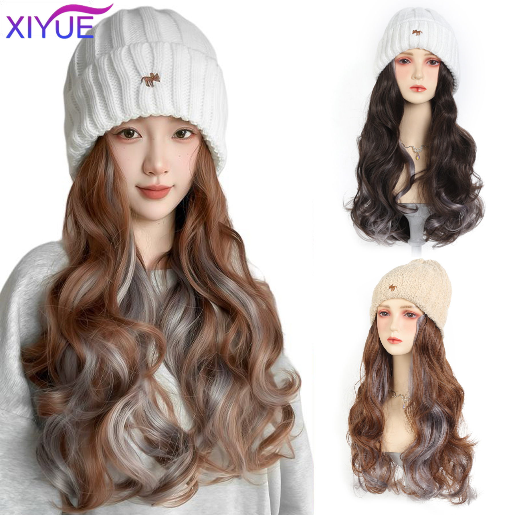 Knit Beanie Hat Warm - XY Synthetic Hat Wig Beanies Hat