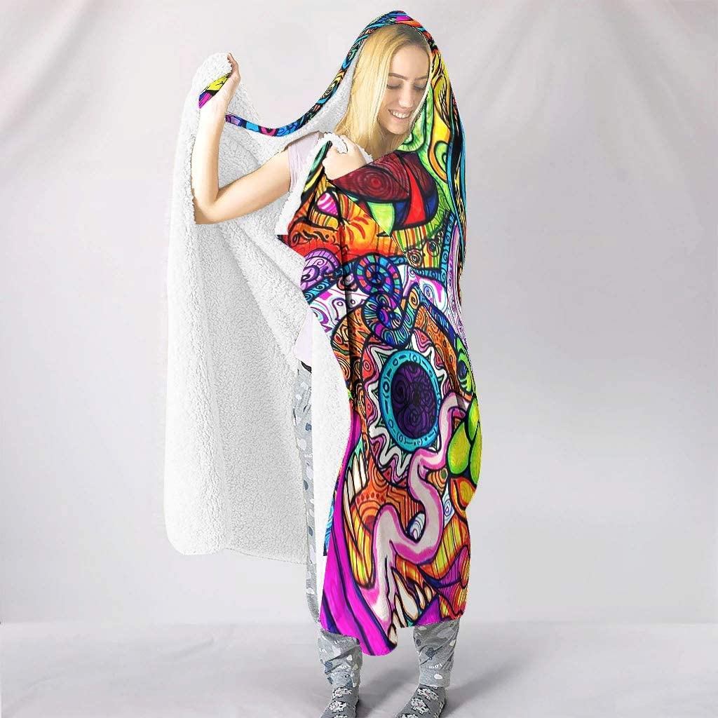 Abstract Bright Trippy Rainbow - Sherpa Hoodie Fleece incelemesi ve fiyatı