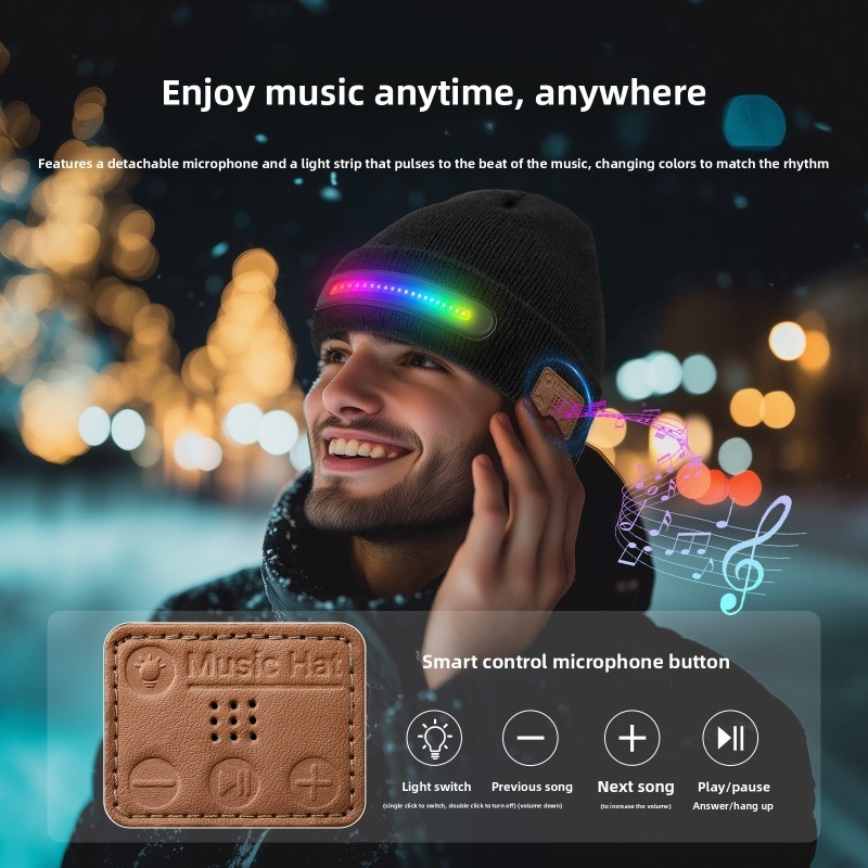 Christmas LED Light Up Bluetoo - Knit Beanie Hat Warm incelemesi ve fiyatı
