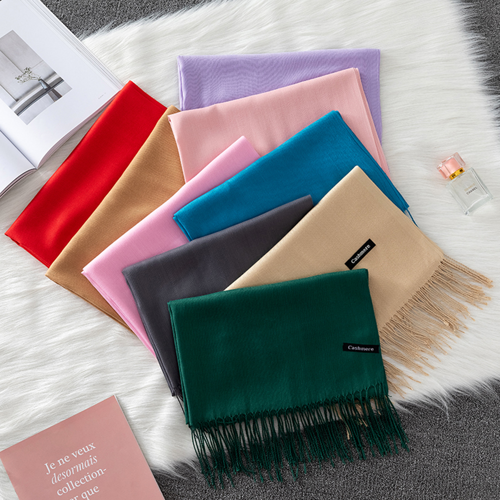 Women Solid Scarf Cashmere Fee - Cashmere Pashmina Wrap incelemesi ve fiyatı