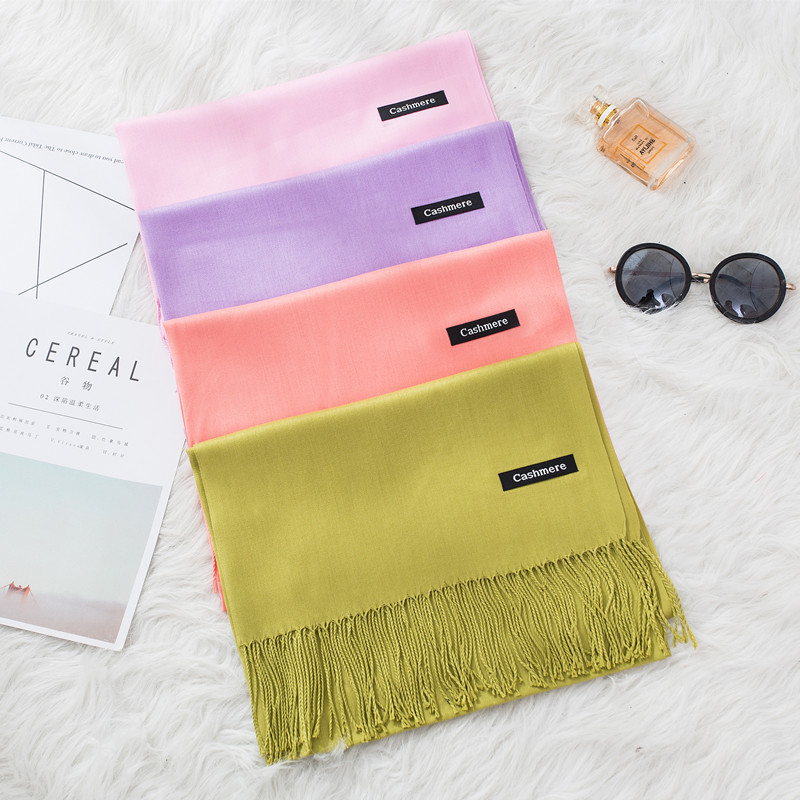 Fashion Solid Color 2020 Women - Cashmere Pashmina Wrap incelemesi ve fiyatı