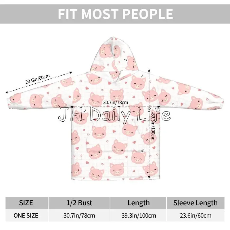 Cartoon Pigs Wearable Flannel  - Sherpa Hoodie Fleece incelemesi ve fiyatı