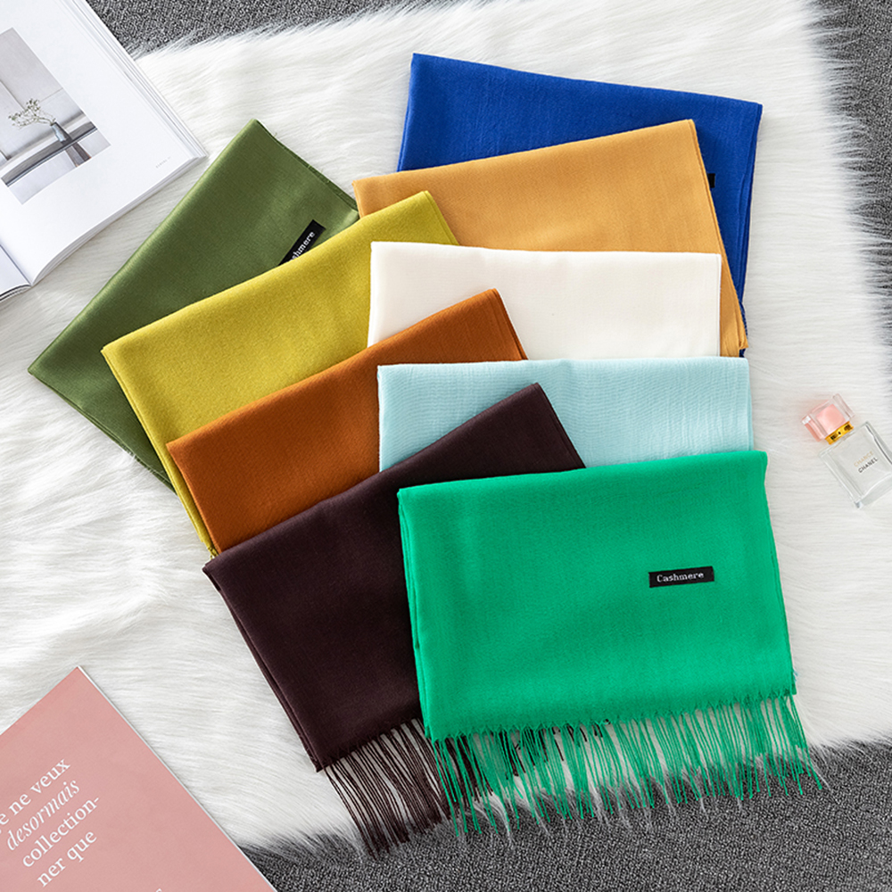 Fashion Solid Scarf Women Cash - Shawl Wrap Winter incelemesi ve fiyatı