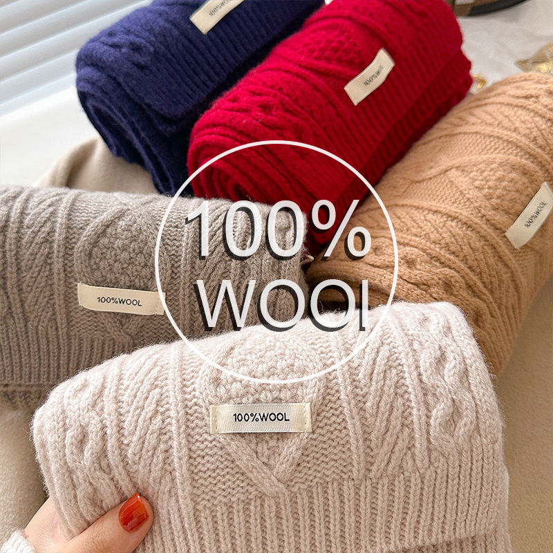 Luxury 100% Wool Scarf Women M - Shawl Wrap Winter incelemesi ve fiyatı