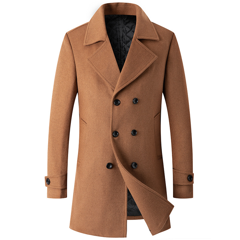 Double Breasted Coat Men Peaco - Wool Coat Peacoat incelemesi ve fiyatı