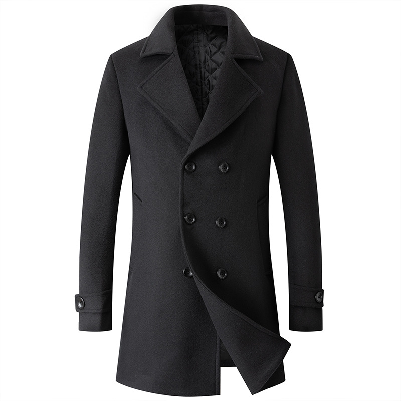 Double Breasted Coat Men Peaco - Wool Coat Peacoat incelemesi ve fiyatı