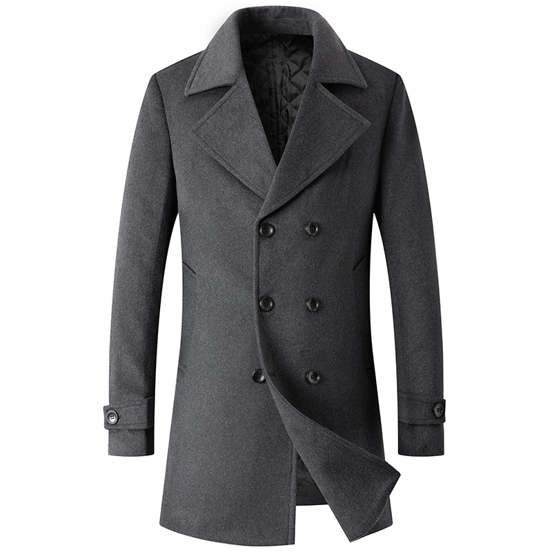 Double Breasted Coat Men Peaco - Wool Coat Peacoat incelemesi ve fiyatı